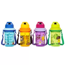 Eazy Kids Water Bottle 500ml wt Straw - Blue