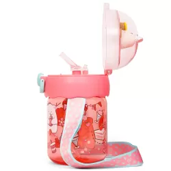 Eazy Kids Water Bottle 580ml wt straw - Rose Red