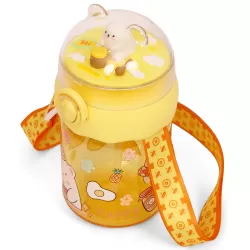 Eazy Kids Water Bottle 580ml wt straw - Yellow