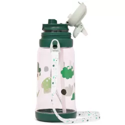 Eazy Kids Water Bottle 600ml wt straw - Green