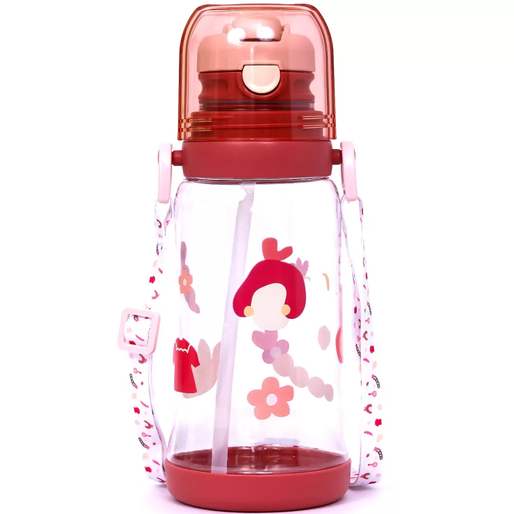 Eazy Kids Water Bottle 600ml wt straw - Pink