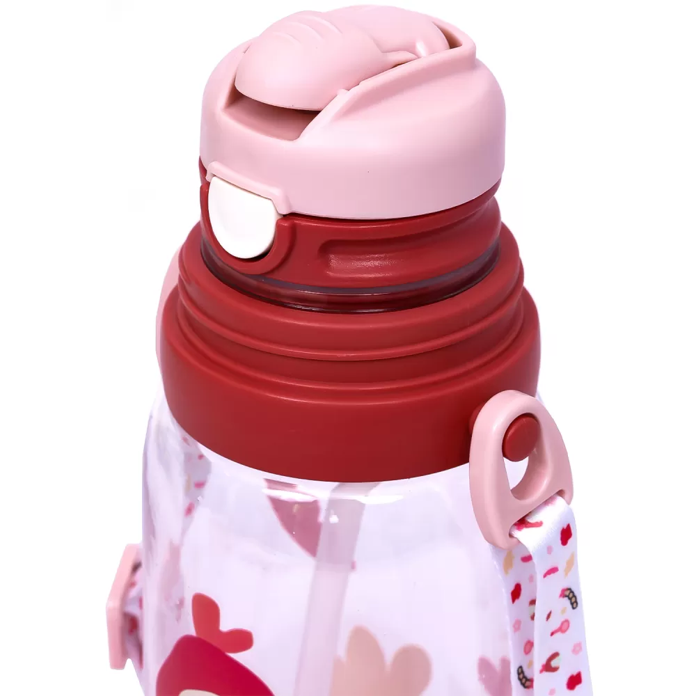 Eazy Kids Water Bottle 600ml wt straw - Pink