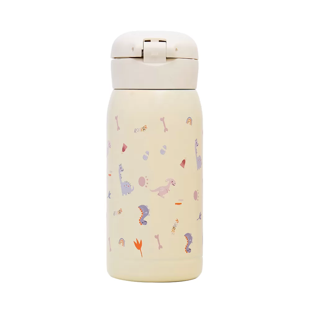 Eazy Kids Double Wall Insulated School Water Bottle - Ivory, 350ml