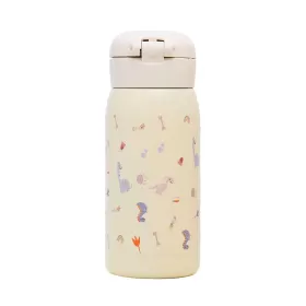 Eazy Kids Double Wall Insulated School Water Bottle - Ivory, 350ml