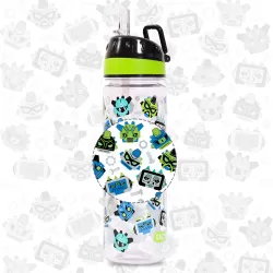 Eazy Kids Tritan Water Bottle w/ Carry handle, Gen Z - Black, 650ml