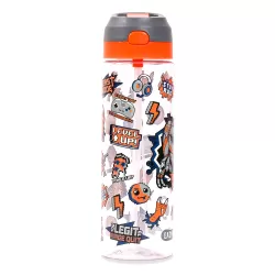 Eazy Kids Tritan Water Bottle w/ Spray, Gen Z - Grey, 750ml