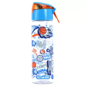 Eazy Kids Tritan Water Bottle w/ Spray, Soccer - Blue, 750ml