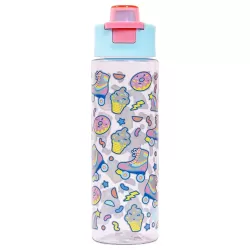 Eazy Kids Tritan Water Bottle w/ Flip Lid, Gen Z Skater - Blue, 750ml