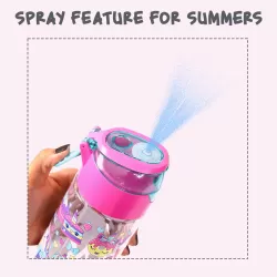 Eazy Kids Tritan Water Bottle w/ Spray, Unicorn Desert - Pink, 750ml