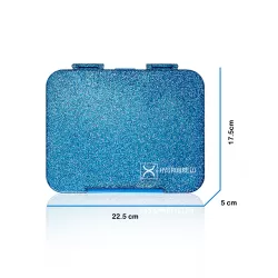 HYDROBREW 6 & 4 Convertible Bento Lunch Box - Glitter Blue