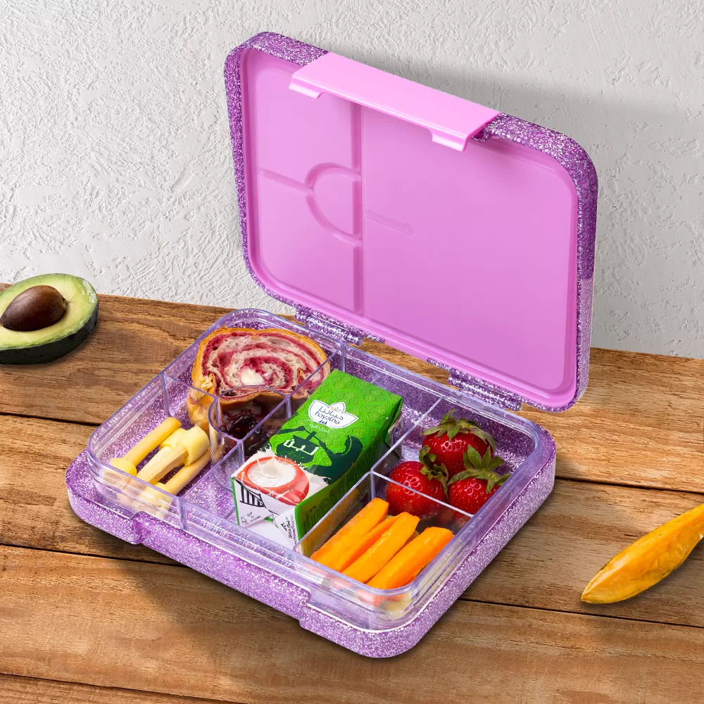 HYDROBREW 6 &amp; 4 Convertible Bento Lunch Box - Glitter Purple