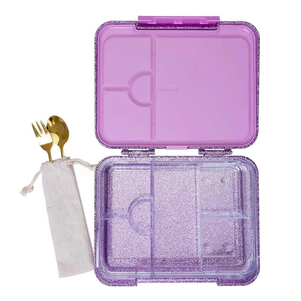 HYDROBREW 6 &amp; 4 Convertible Bento Lunch Box - Glitter Purple