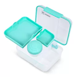 HYDROBREW 3/4/5 Compartment Convertible 1650ml Bento Lunch Box with 150ml Gravy Bowl - Green