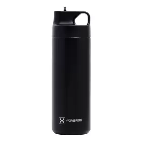 HYDROBREW Double Wall Insulated Sports Water Bottle - Black, 550ml