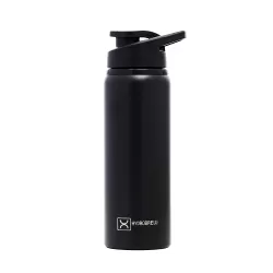 HYDROBREW Stainless Steel Sports Water Bottle - Black, 700ml