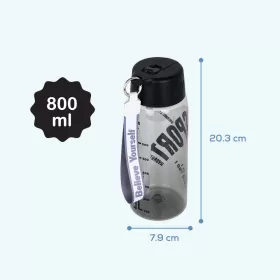 HYDROBREW Water Bottle 800ml with Grab String - Black