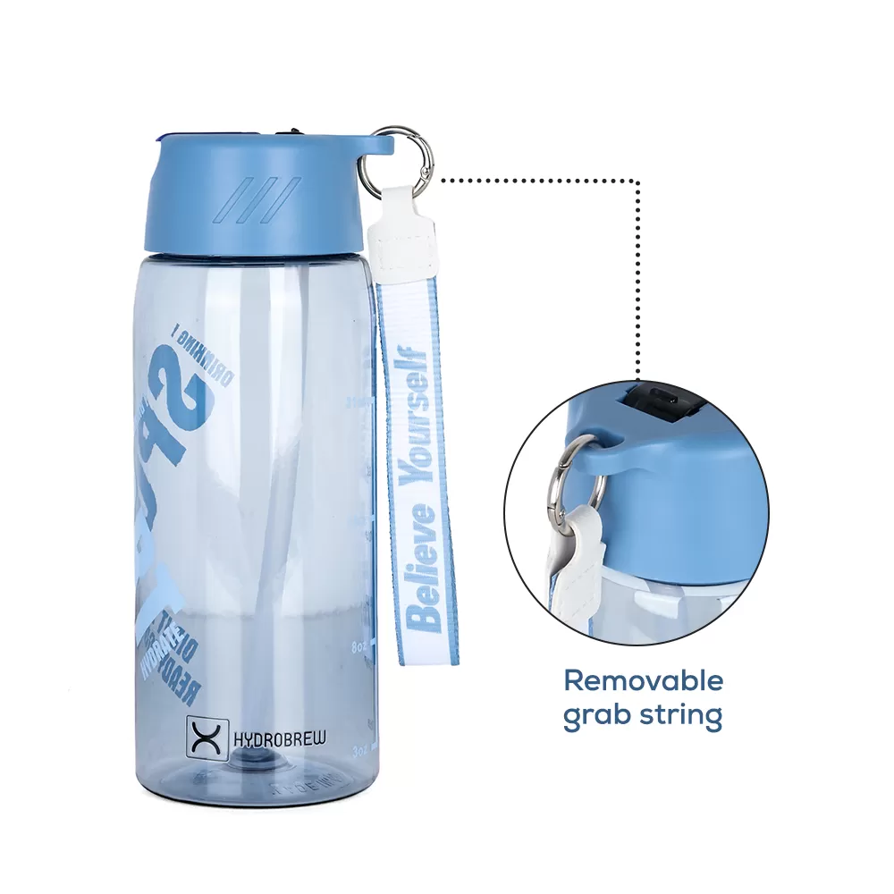 HYDROBREW Water Bottle 800ml with Grab String - Blue