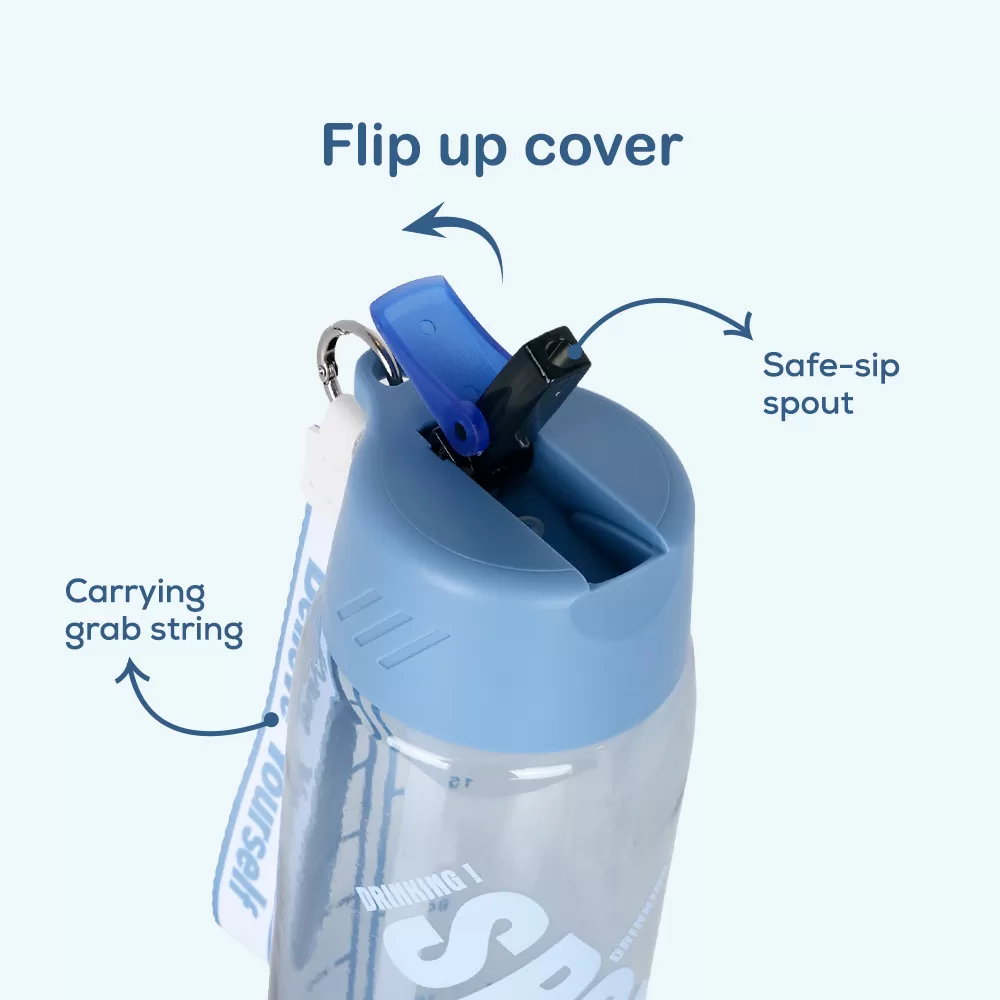 HYDROBREW Water Bottle 800ml with Grab String - Blue