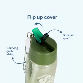 HYDROBREW Water Bottle 800ml with Grab String - Green