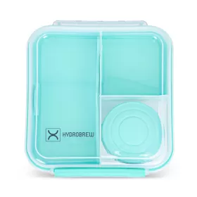 HYDROBREW 3/4/5 Compartment Convertible 1250ml Bento Lunch Box with 150ml Gravy Bowl - Green