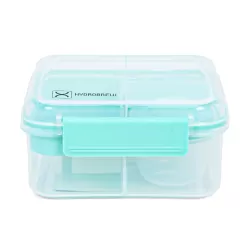 HYDROBREW 3/4/5 Compartment Convertible 1250ml Bento Lunch Box with 150ml Gravy Bowl - Green