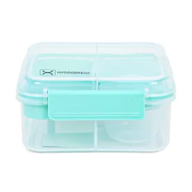 HYDROBREW 3/4/5 Compartment Convertible 1250ml Bento Lunch Box with 150ml Gravy Bowl - Green