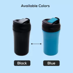 HYDROBREW Double Wall Insulated Tumbler Water Bottle - Black, 400ml