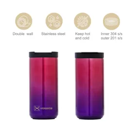 HYDROBREW Double Wall Insulated Tumbler Water Bottle - Chrome, 500ml