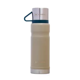 HYDROBREW Double Wall Insulated 650ml Tumbler Vacuum Flask with 2x 150ml Cup - Ivory