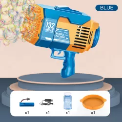 Little Story - 132 Holes Bubble Machine Gun wt Light/Bubble Maker for Kids Indoor & Outdoor- Orange