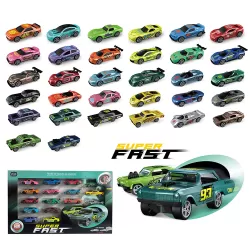 Little Story 16Pcs Slide Die Cast Toy Car Play Set