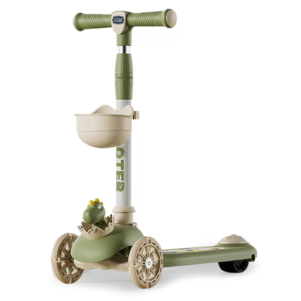 Little Story Kids Scooter &amp; Ride on – Dinosaur Green