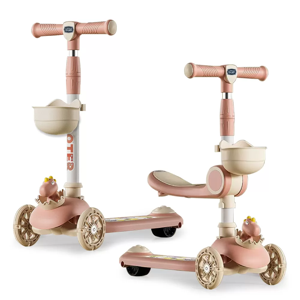 Little Story Kids Scooter &amp; Ride on – Dinosaur Pink