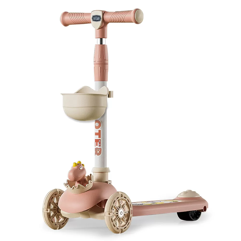 Little Story Kids Scooter &amp; Ride on – Dinosaur Pink