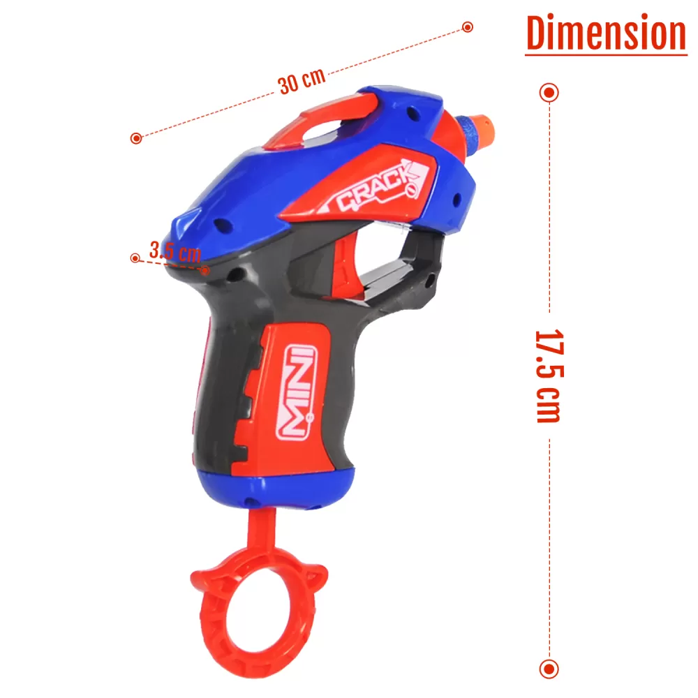 Little Story Kids Manual Mini Bullet Gun wt 10 Soft Bullets - Pack of 2 - Blue