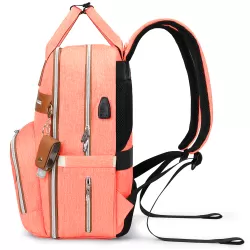 Little Story 2in1 Diaper Bag w/ Sanitizer Bottle keychain & Stroller Hooks - Pink