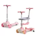 Little Story Kids Scooter w/ Ride On & Push Handle - Pink