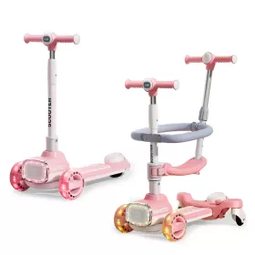 Little Story Kids Scooter w/ Ride On & Push Handle - Pink