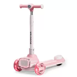 Little Story Kids Scooter w/ Ride On & Push Handle - Pink