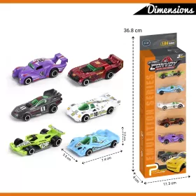 Little Story Alloy Glide Racer Toy Car (6Pcs)-Multicolor