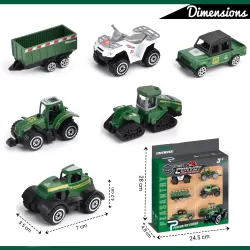 Little Story Alloy Sliding Farmer's Vehicle (6Pcs)-Multicolor