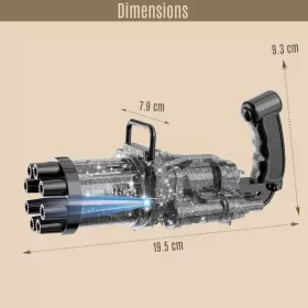 Little Story - 8 Holes Bubble Machine Kids Gun with Lights - Black