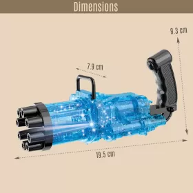 Little Story - 8 Holes Bubble Machine Kids Gun with Lights - Blue