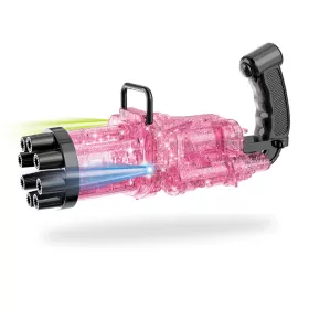 Little Story - 8 Holes Bubble Machine Kids Gun with Lights - Pink