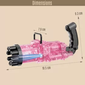 Little Story - 8 Holes Bubble Machine Kids Gun with Lights - Pink