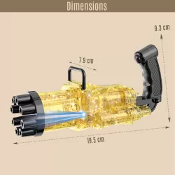 Little Story - 8 Holes Bubble Machine Kids Gun - Yellow