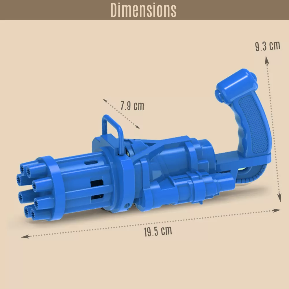 Little Story - 8 Holes Bubble Machine Kids Gun - Blue
