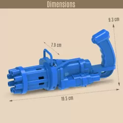 Little Story - 8 Holes Bubble Machine Kids Gun - Blue