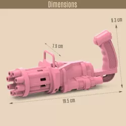 Little Story - 8 Holes Bubble Machine Kids Gun - Pink