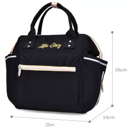 Little Story Ace Diaper Bag - Black